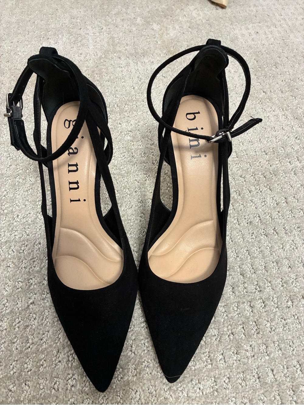 Gianni Bini Black Suede Ankle-Strap Pump - Picture 6 of 10